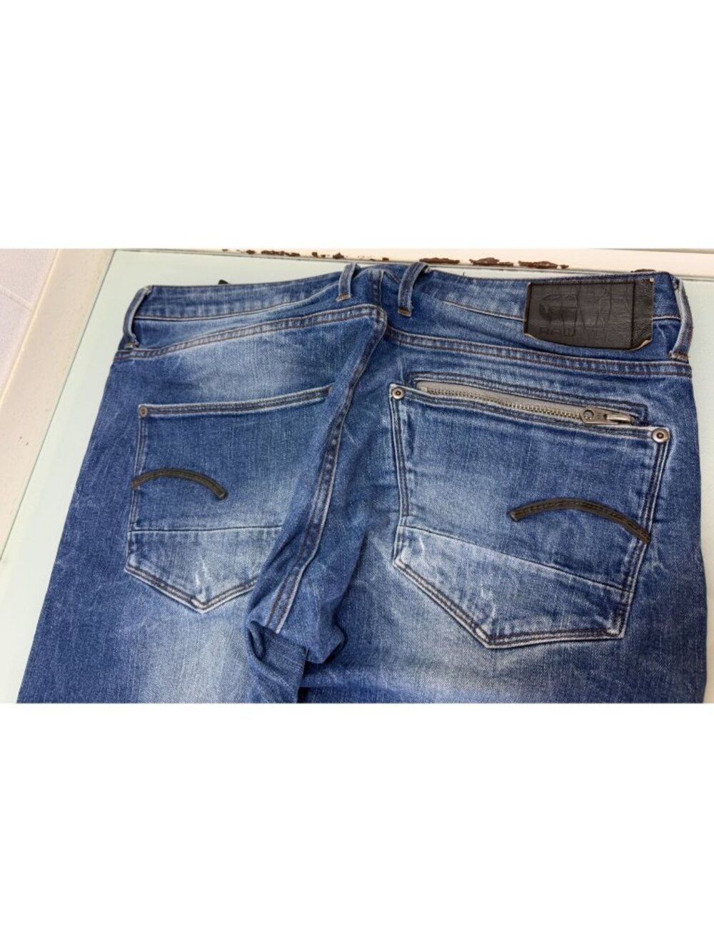 G star Raw Jeans Attacc Mens 36X30 Straight Leg Button Fly Distressed Y2K Grunge